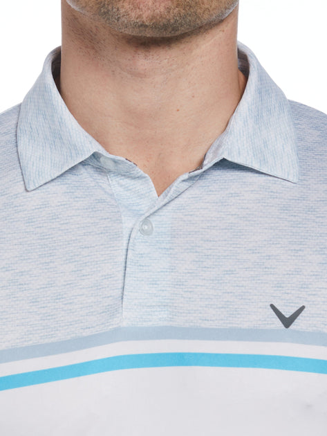 Mens Color Block Pattern Golf Polo