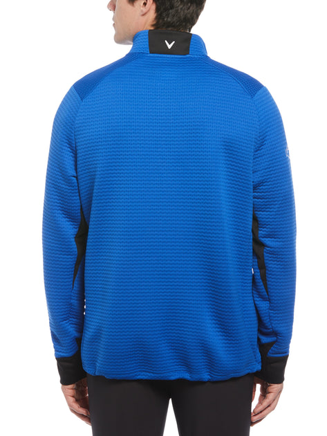 Callaway Textured Midweight Stripe Half Zip Men's Golf Pullover - Blue, Size: Large