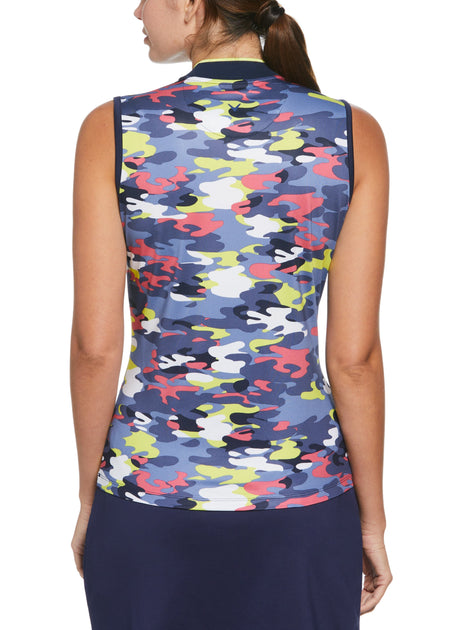 USA Made Multicolor Camo T-Shirt, Women, Polyester & Spandex, Round Neck