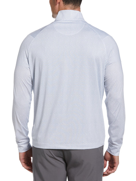 Mens Micro Trademark Geo Print Sun Protection 1/4 Zip Golf