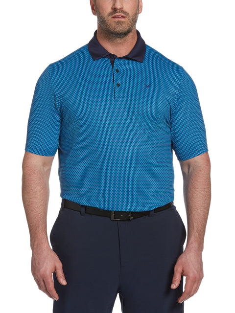 Big & Tall Allover Novelty Print Swing Tech Polo-Polos-Callaway