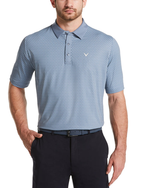 Big & Tall Allover Tees Print Swing Tech Polo-Polos-Callaway