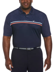 Big & Tall Short Sleeve All Over Tee Time Print Polo-Polos-Callaway