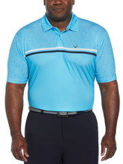 Big & Tall Short Sleeve All Over Tee Time Print Polo-Polos-Callaway