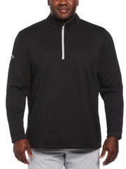 Big & Tall Eco Textured Hexagon Print Midweight Half Zip Golf Shirt-Jackets-Callaway