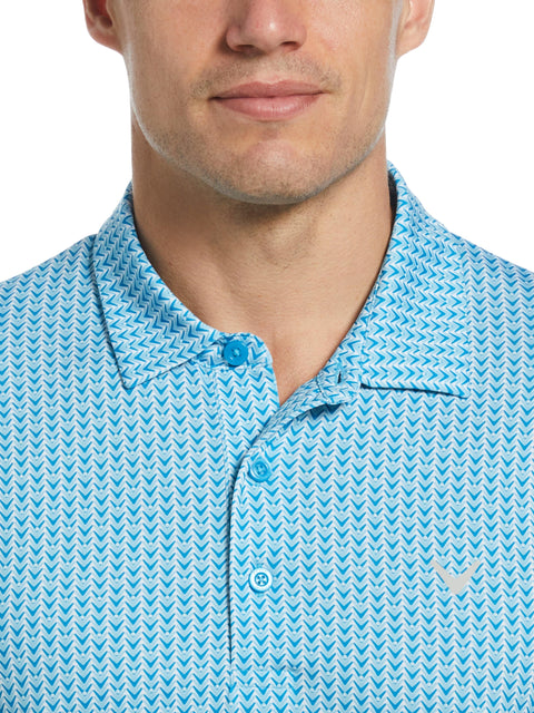 Big & Tall Herringbone Print Polo-Polos-Callaway