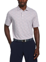 Big & Tall Novelty Printed Polo (Bright White) 