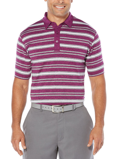 Big & Tall Opti-Soft Heather Striped Polo-Polos-Callaway