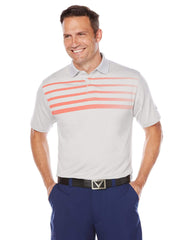 Big & Tall Opti-Soft Ombre Chest Stripe Heather Polo-Polos-Callaway Apparel