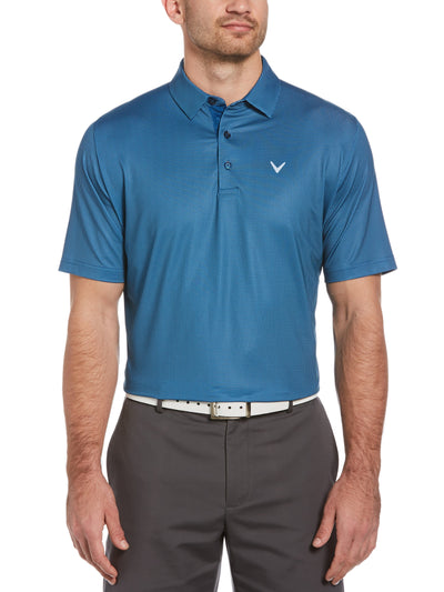 Big & Tall Printed Gingham Swing Tech Polo-Polos-Callaway