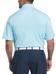 Short Sleeve All Over Tee Time Print Polo (Santorini Blue) 