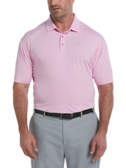 Short Sleeve All Over Tee Time Print Polo (Pink Sunset) 