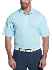 Short Sleeve All Over Tee Time Print Polo (Santorini Blue) 