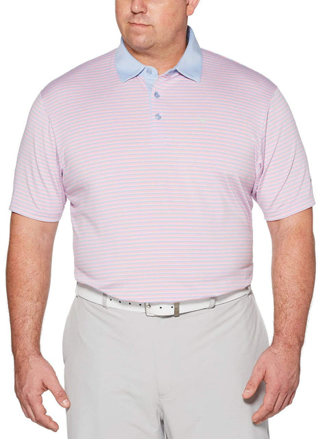 Big & Tall Refined 3-Color Stripe Polo Polos