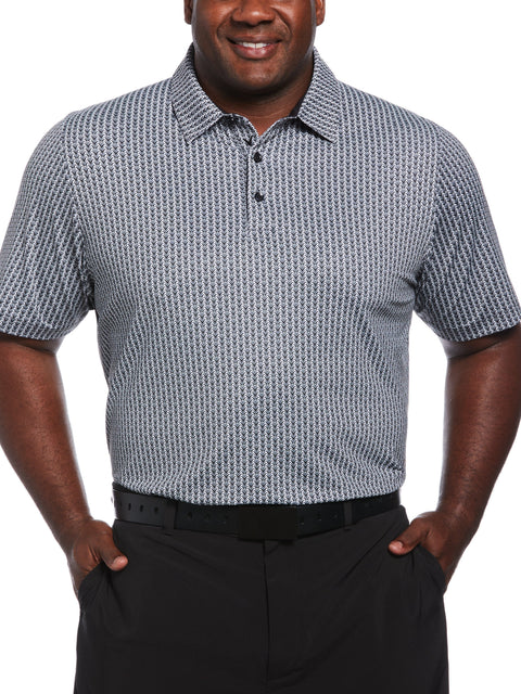 Big & Tall Short Sleeve All Over Trademark Print Polo-Polos-Callaway