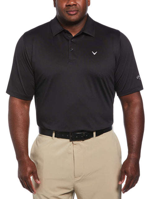 Big & Tall Solid Swing Tech Golf Polo Shirt (Caviar) 