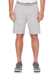 Big & Tall Stretch Glen Plaid Short with Active Waistband-Shorts-Callaway Apparel