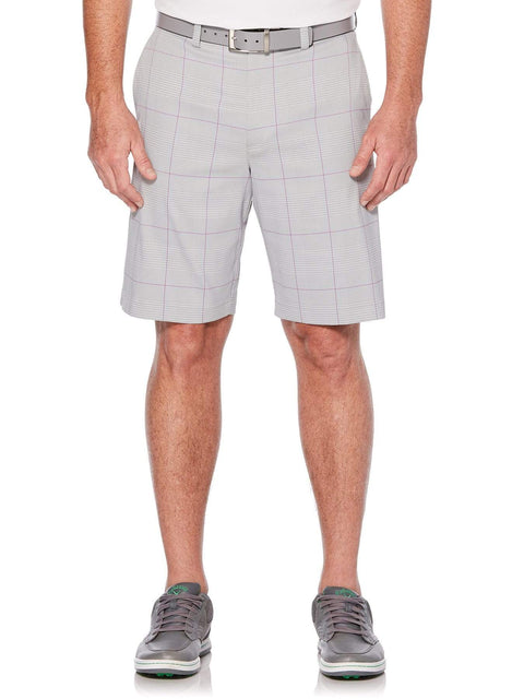 Big & Tall Stretch Glen Plaid Short with Active Waistband-Shorts-Callaway Apparel