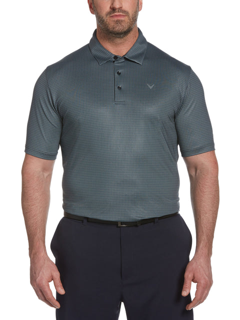 Big & Tall Tattersall Swing Tech Polo-Polos-Callaway