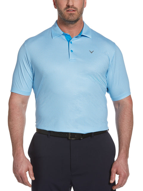 Big & Tall Tattersall Swing Tech Polo-Polos-Callaway