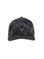 Mens Camo Jacquard Flexfit Cap-Hats-Black-OS-Callaway