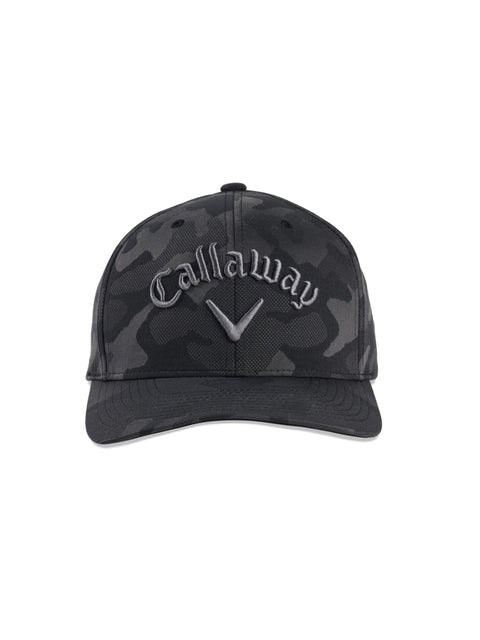 Mens Camo Jacquard Flexfit Cap-Hats-Black-OS-Callaway