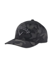 Mens Camo Jacquard Flexfit Cap-Hats-Black-OS-Callaway