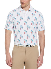 Mens 19th Hole Drink Print Polo (Bright White) 