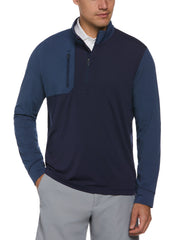 Aquapel 1/2 Zip Base Layer Golf Top (Peacoat Heather) 