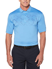 Mens Argyle Pigment Print Polo Polos