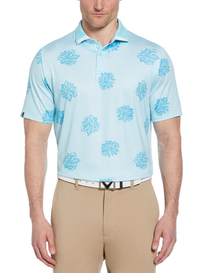 Mens Bunker Floral Print Polo (Blue Radiance Htr) 