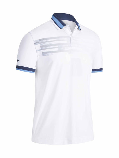 Mens Callaway X Engineered Printed Stripe Golf Polo-Polos-Callaway