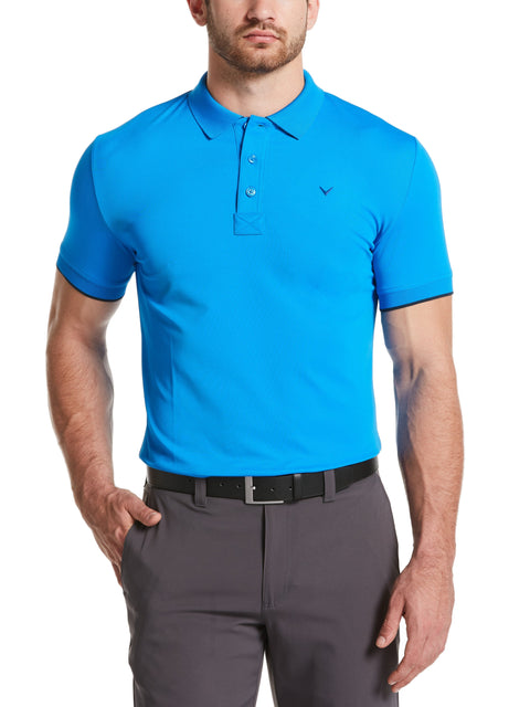 Mens Callaway X Solid Contrast Rib Polo-Polos-Callaway