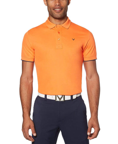 Mens Callaway X Solid Contrast Rib Polo-Polos-Callaway Apparel