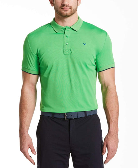 Mens Callaway X Solid Contrast Rib Polo-Polos-Callaway Apparel