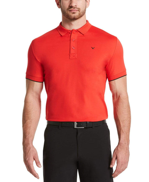 Mens Callaway X Solid Contrast Rib Polo-Polos-Callaway Apparel