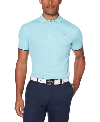 Mens Callaway X Solid Contrast Rib Polo-Polos-Callaway Apparel