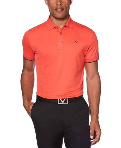 Mens Callaway X Solid Contrast Rib Polo-Polos-Callaway Apparel