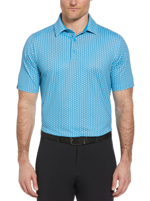 Chevron Geo Print Golf Polo (Hawaiian Surf) 