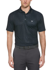 Chevron Print Golf Polo (Caviar) 