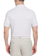 Mens Cocktail Print Polo (Bright White) 