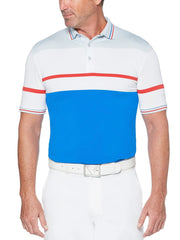 Mens Color Block Chest Stripe Polo-Polos-Callaway