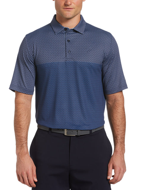 Mens Color Block Mini Print Golf Polo-Polos-Callaway