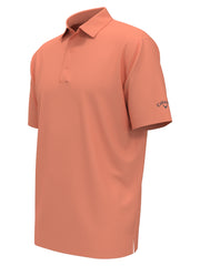 Short sleeve polo with self collar and 3-button placket (Peach) 