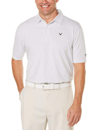 Mens Core Soft Micro-Striped Polo Polos