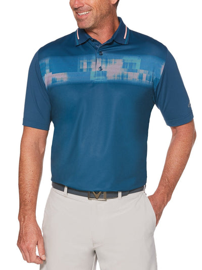 Mens Diffused Herringbone Print Polo-Polos-Callaway