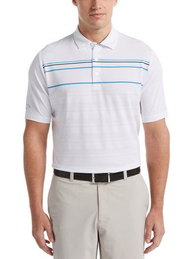 Mens Engineered Stripe Textured Chest Swing Tech Polo-Polos-Callaway