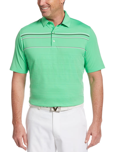 Mens Engineered Stripe Textured Chest Swing Tech Polo-Polos-Callaway