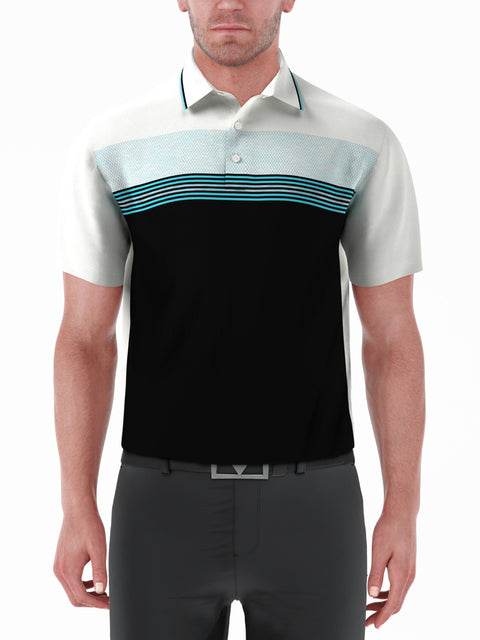 Mens Engineered Stripe and Micro Geo Print Golf Polo-Polos-Callaway