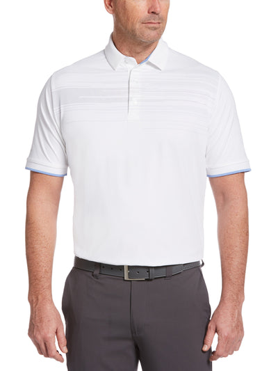 Mens Engineered Textured Chest Print Swing Tech Polo-Polos-Callaway